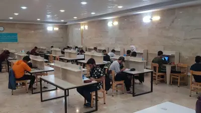 سالن مطالعه تفتان در ایرانشهر - محیط مطالعه مناسب پسرانه